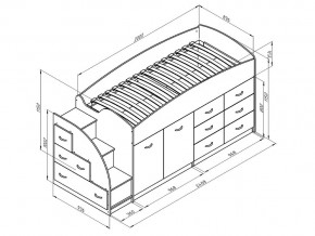 Кровать чердак Дюймовочка 4 Голубой в Челябинске - mebel74.com | фото 2