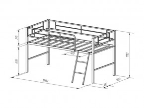 Кровать чердак Севилья Мини Серый в Челябинске - mebel74.com | фото 2