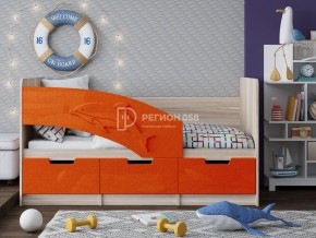 Кровать Дельфин-6 МДФ 1600 Апельсин металлик в Челябинске - mebel74.com | фото