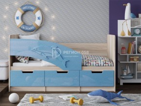 Кровать Дельфин-6 МДФ 1600 Голубой металлик в Челябинске - mebel74.com | фото