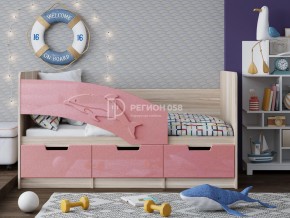 Кровать Дельфин-6 МДФ 1600 Розовый металлик в Челябинске - mebel74.com | фото 1