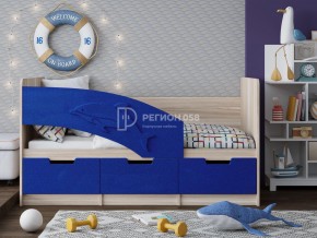 Кровать Дельфин-6 МДФ 1600 Темно-синий металлик в Челябинске - mebel74.com | фото 1