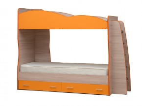 Кровать детская двухъярусная Юниор 1.1 оранжевая в Челябинске - mebel74.com | фото