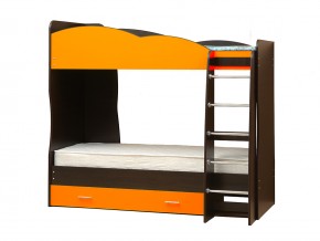 Кровать детская двухъярусная Юниор 2.1 оранжевая в Челябинске - mebel74.com | фото 1