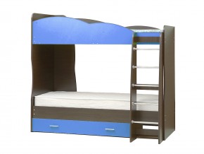 Кровать детская двухъярусная Юниор 2.1 синяя в Челябинске - mebel74.com | фото 1