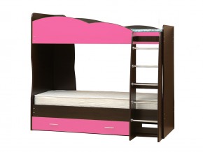 Кровать детская двухъярусная Юниор 2.1 ярко-розовый в Челябинске - mebel74.com | фото 1