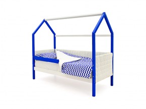 Кровать-домик мягкий Svogen с бортиком сине-белый в Челябинске - mebel74.com | фото