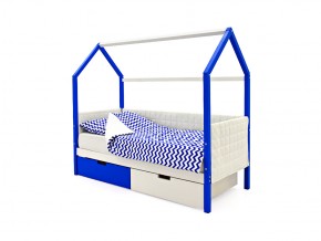 Кровать-домик мягкий Svogen с ящиками сине-белый в Челябинске - mebel74.com | фото