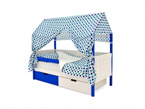 Кровать-домик мягкий Svogen с ящиками и бортиком сине-белый в Челябинске - mebel74.com | фото 3