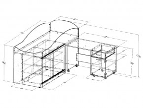 Кровать Дюймовочка 3 с лестницей Дельта 23.4 орех в Челябинске - mebel74.com | фото 2