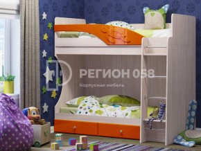 Кровать двухъярусная Бемби МДФ Апельсин металлик в Челябинске - mebel74.com | фото