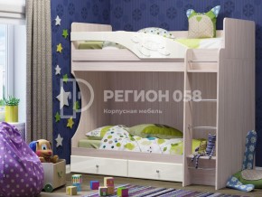 Кровать двухъярусная Бемби МДФ Белый глянец в Челябинске - mebel74.com | фото 1