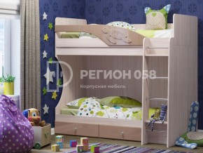 Кровать двухъярусная Бемби МДФ Латте глянец в Челябинске - mebel74.com | фото