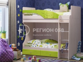 Кровать двухъярусная Бемби МДФ Лайм глянец в Челябинске - mebel74.com | фото 1