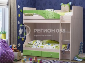 Кровать двухъярусная Бемби МДФ Салатовый металлик в Челябинске - mebel74.com | фото