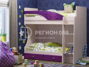 Кровать двухъярусная Бемби МДФ Сиреневый металлик в Челябинске - mebel74.com | фото
