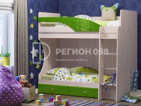 Кровать двухъярусная Бемби МДФ Изумруд металлик в Челябинске - mebel74.com | фото 1