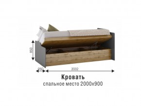 Кровать Харви белый/вотан в Челябинске - mebel74.com | фото 3