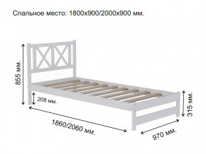 Кровать односпальная Аист-7 Классика белый 1800х900 мм в Челябинске - mebel74.com | фото 2