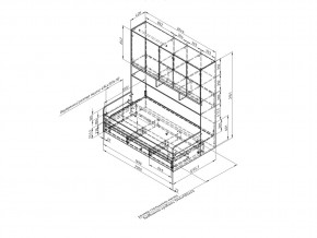 Кровать с антресолью Дельта Нэкст 21.05 графит в Челябинске - mebel74.com | фото 3