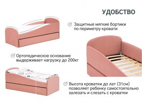 Кровать с ящиком Letmo пудровый (велюр) в Челябинске - mebel74.com | фото 2