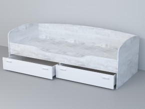 Кровать-софа Эго арт. 016 бетон светлый/белый глянец в Челябинске - mebel74.com | фото