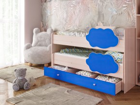 Кровать Соник с ящиком млечный дуб-синий в Челябинске - mebel74.com | фото