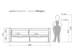 Кровать-тахта Svogen с ящиками и бортиком графит-белый в Челябинске - mebel74.com | фото 3