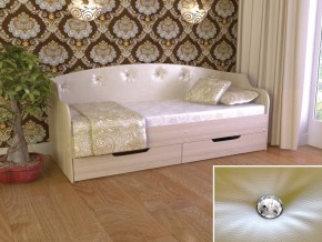Кровать Юниор Тип 2 шимо светлый/белый перламутр 800х1600 в Челябинске - mebel74.com | фото