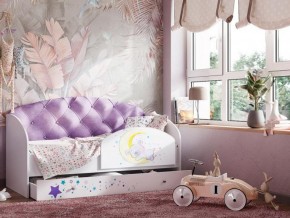 Кровать Звездочка с бортиком Белый-фиолетовый в Челябинске - mebel74.com | фото