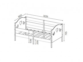 Кроватка-софа Сердечки-Бабочки 800х1600 мм в Челябинске - mebel74.com | фото 2