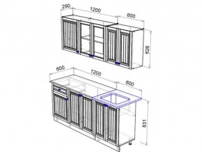 Кухня Хозяюшка 1800 деним в Челябинске - mebel74.com | фото 2