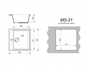 Кухонная мойка MS-21 в Челябинске - mebel74.com | фото 2