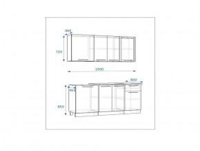 Кухонный гарнитур 11 Грецкий орех 1500 в Челябинске - mebel74.com | фото 2