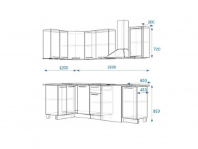 Кухонный гарнитур 13 Грецкий орех 1200*1800 левый в Челябинске - mebel74.com | фото 2