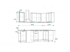 Кухонный гарнитур 13 Грецкий орех 1800*1200 правый в Челябинске - mebel74.com | фото 2