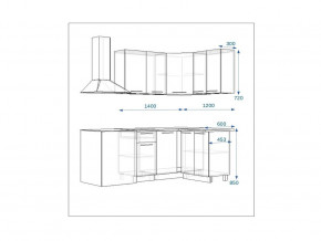 Кухонный гарнитур 14 Грецкий орех 1400*1200 правый в Челябинске - mebel74.com | фото 2