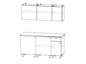 Кухонный гарнитур КГ 1 1600 Белый/Цемент светлый в Челябинске - mebel74.com | фото 2