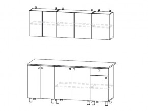 Кухонный гарнитур КГ 1 1800 Белый/Цемент светлый в Челябинске - mebel74.com | фото 2