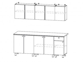 Кухонный гарнитур КГ 1 2000 Белый/Цемент светлый в Челябинске - mebel74.com | фото 2