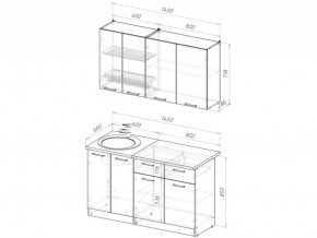 Кухонный гарнитур Лотос медиум 2 1400 мм в Челябинске - mebel74.com | фото 6