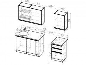 Кухонный гарнитур Ноктюрн стандарт 1600 мм в Челябинске - mebel74.com | фото 6