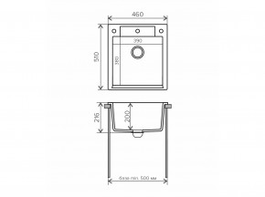 Мойка гранитная Argo-460 Белый хлопок 36 в Челябинске - mebel74.com | фото 2