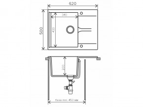 Мойка гранитная Gals-620 Белый хлопок 36 в Челябинске - mebel74.com | фото 2