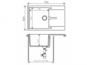 Мойка гранитная Gals-760 Бежевый 27 в Челябинске - mebel74.com | фото 2