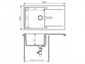 Мойка гранитная Gals-860 Бежевый 27 в Челябинске - mebel74.com | фото 2