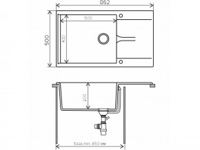 Мойка гранитная Gals-862 Бежевый 27 в Челябинске - mebel74.com | фото 2