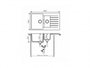 Мойка кварцевая Tolero Loft TL-860 Бежевый 101 в Челябинске - mebel74.com | фото 2