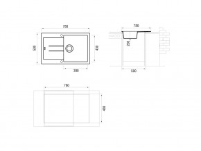 Мойка Longran Amanda AMG 780.500 в Челябинске - mebel74.com | фото 2