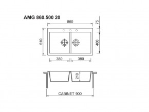 Мойка Longran Amanda AMG 860.500 20 в Челябинске - mebel74.com | фото 2